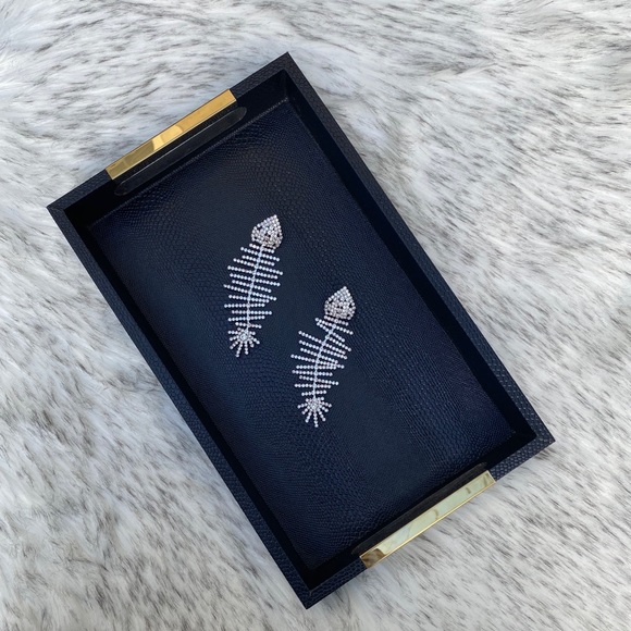 Ziva Rhinestone Fish Earrings - Picture 2 of 2